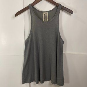 Free People Womens Ribbed Gray Sleeveless Halter Top Size Medium Solid Soft